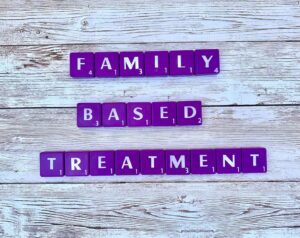 Family-Based Treatment for Teen Eating Disorder (FBT) [Image description: Purple scrabble tiles spelling "Family Based Treatment"] Represents counseling available in Los Angeles, California 