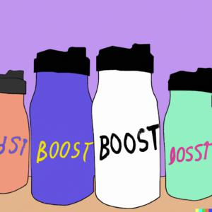 Nutritional Supplement Shake Products Such as Boost and Ensure [Image description: drawing of different flavors of Boost Nutritional Supplement Shakes] Represents possible supplements helping to support a person in eating disorder treatment in Los Angeles, California