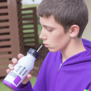 Person with Eating Disorder Drinking a Supplemental Shake 