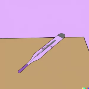 When Your Teen With an Eating Disorder is Sick and Has a Fever [Image description: drawing of a purple thermometer] Represents fever in a child with an eating disorder in treatment in Los Angeles, California