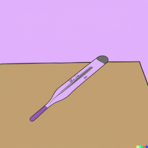 When Your Teen With an Eating Disorder is Sick and Has a Fever [Image description: drawing of a purple thermometer] Represents fever in a child with an eating disorder in treatment in Los Angeles, California