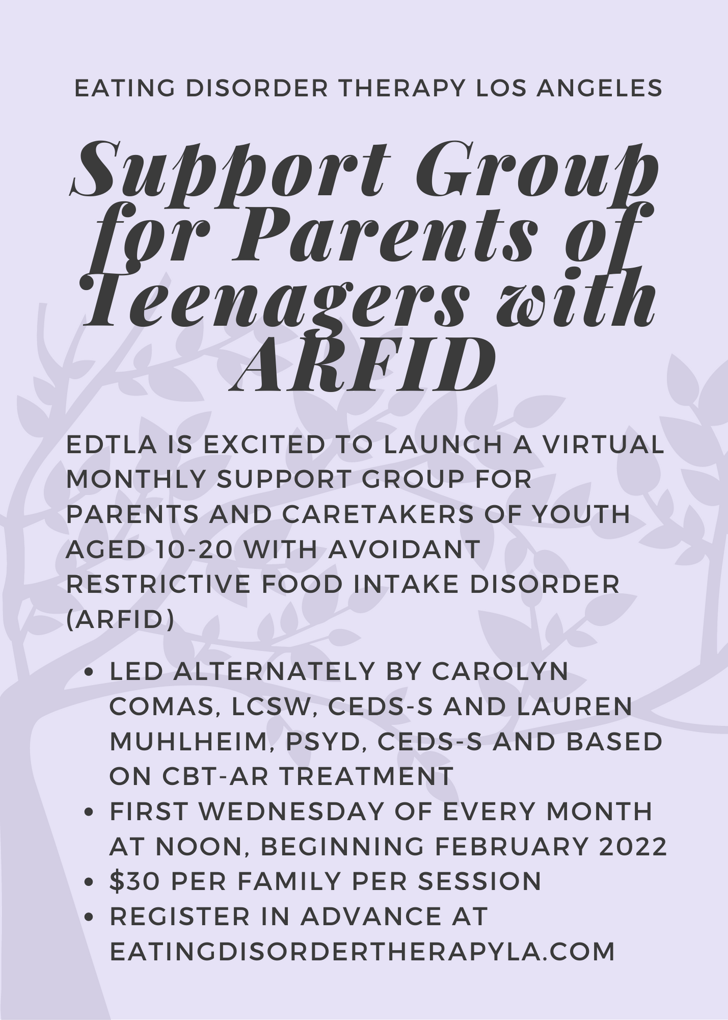 Support Group for Parents of Teenagers with ARFID