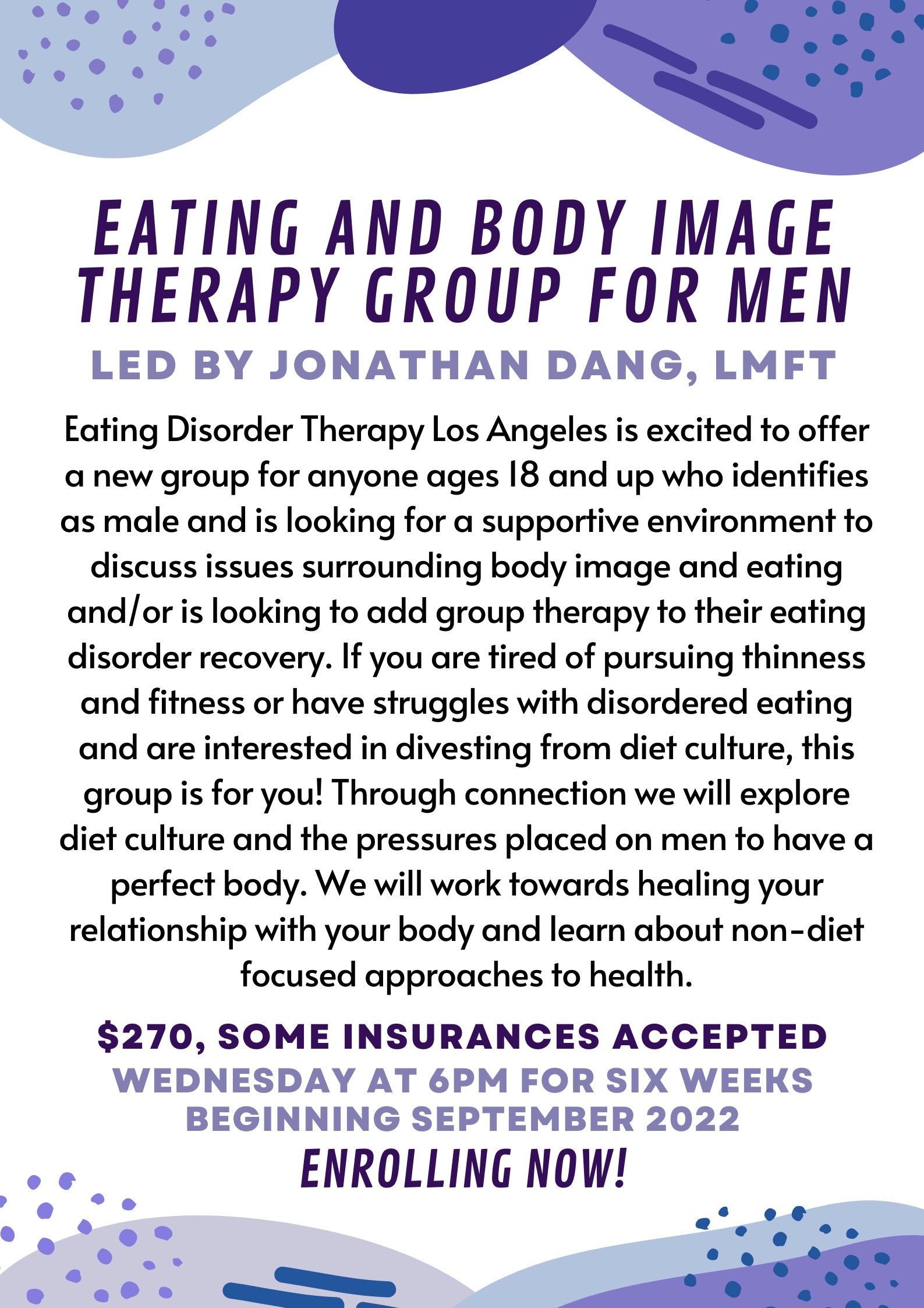 Eating and Body Image Therapy Group for Men