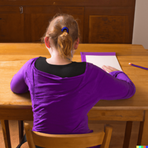 Treatment for Anorexia Nervosa [Image description: the back of a girl who is seated and drawing] Represents a possible person seeking anorexia nervosa treatment in Los Angeles, CA.