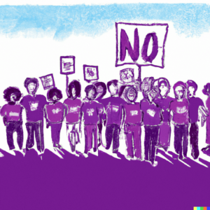 Eating Disorder Organizations in Los Angeles, California, and the United States [Image description: drawing of a group of people united around a cause all wearing purple shirts] Represents potential people who support eating disorder awareness and support organizations
