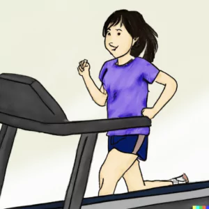 Return to exercising during FBT for teen eating disorders [Image description: drawing of a teen running on a treadmill] Represents a potential teen undergoing FBT for an eating disorder in Los Angeles, California