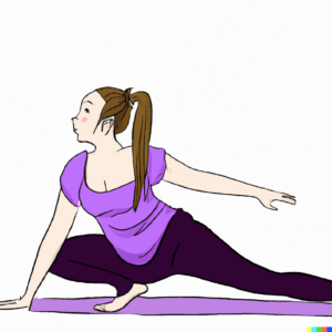 Teen girl doing yoga during recovery from an eating disorder in Los Angeles, California [Image description: drawing of a girl doing yoga]