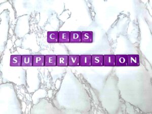 CEDS Supervision [Image description: Purple scrabble tiles spelling "CEDS Supervision"]