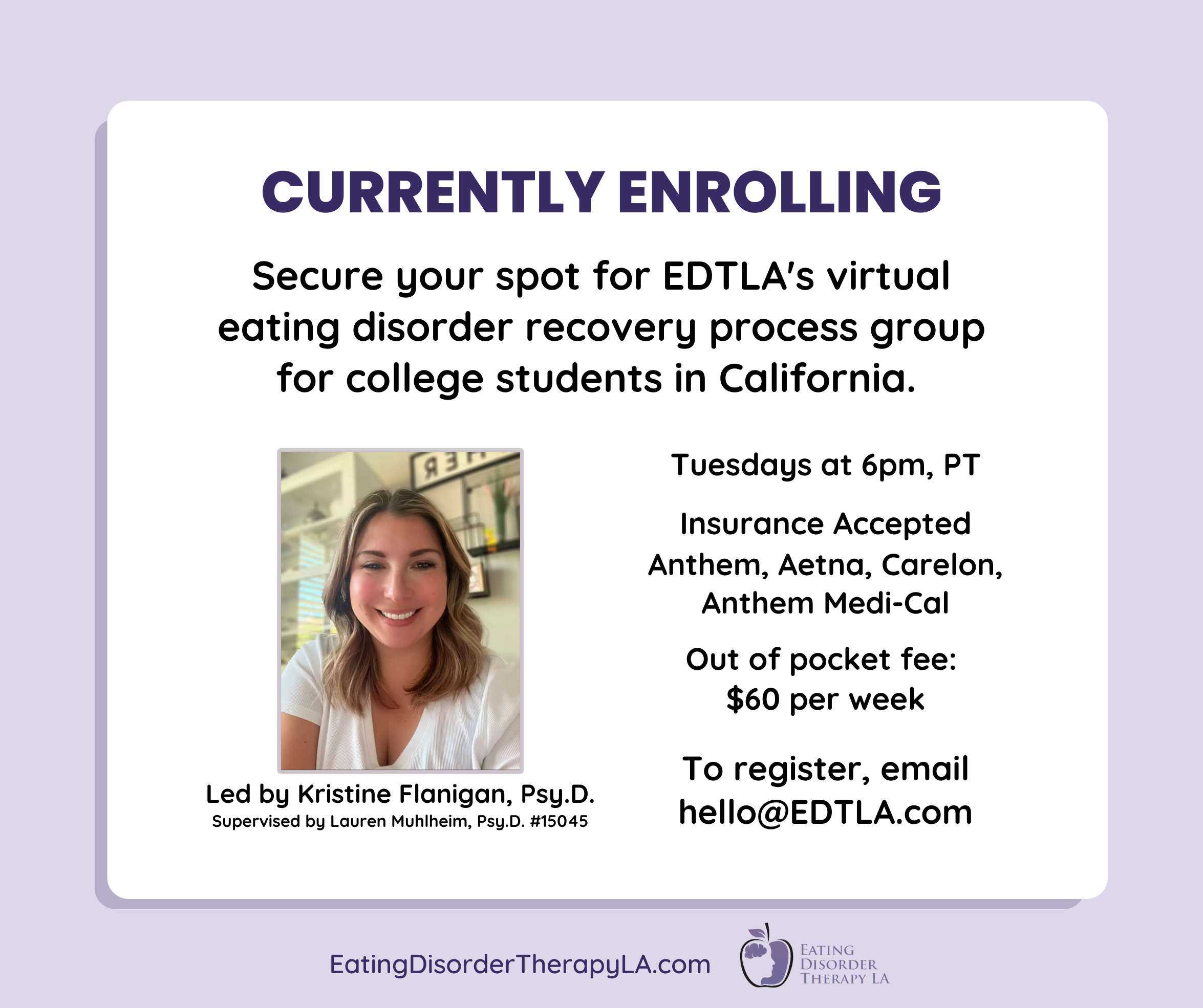 Eating Disorder College Process Group Currently Enrolling