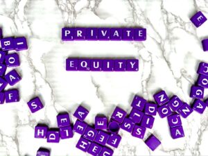 Private Equity [Image description: purple scrabble tiles spelling "Private Equity"]